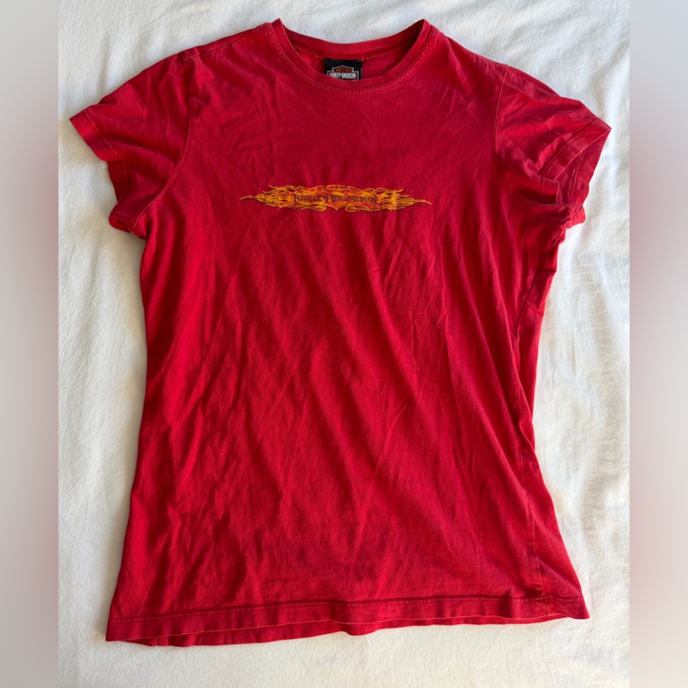 Vintage Harley Davidson Red Baby tee
